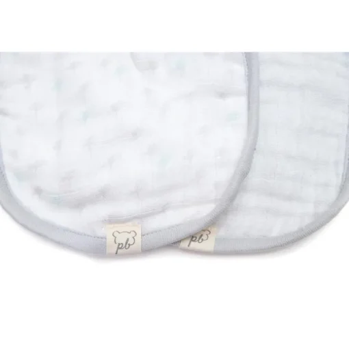 Babetes de musselina cinza Piccolo Bambino 2 pk para bebê menino