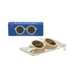 Babiators - Óculos de sol Euro Round Sweet Cream Baby Lentes Âmbar | 0-2 anos de idade