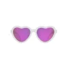 Babiators - The Sweetheart Wicked White Heart Shaped W/ Polarized Pink Lens Mirror óculos de sol bebê - Idade 0-2