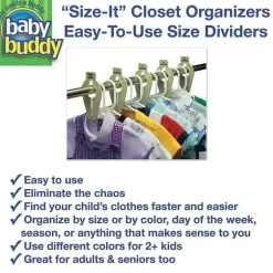 Baby Buddy - 5 unidades de organizadores de armário tamanho grande, branco