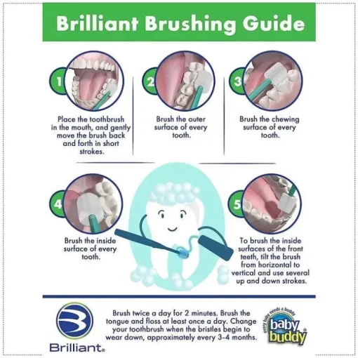 Baby Buddy - escova de dentes brilhante para bebês, azul