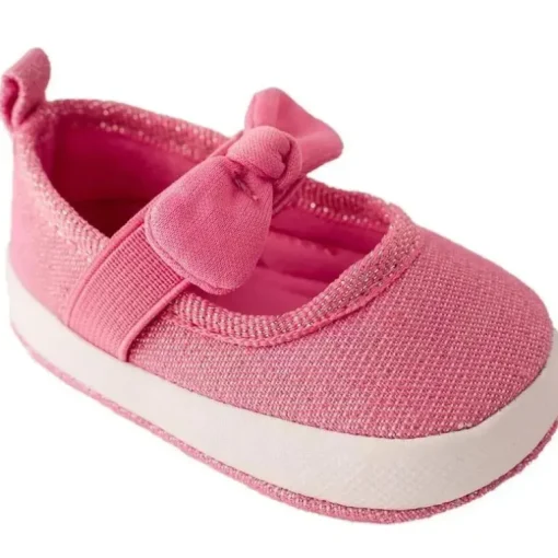 Baby Deer - Baby Girl Kaydence Shimmer Mary Jane Slip On, Rosa