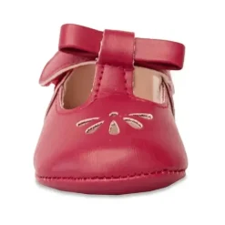 Baby Deer - Baby Girl Red Velvet T-Strap Sandal With Ankle Strap