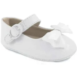Baby Deer - McKenna Infant Patent Mary Jane Flats com Laços, Branco