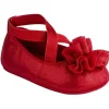 Baby Deer - Red Shimmer Pu One-Strap Skimmer W/Shimmer Chiffon Flower Orn