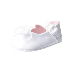 Baby Deer - Sapatos elegantes para menina com pé-de-gato com laço extravagante, branco