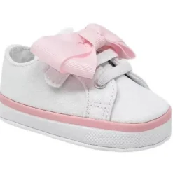Baby Deer - Tênis de Lona para Bebê Feminino Laço Grande, Branco