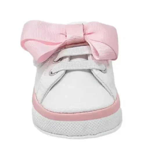 Baby Deer - Tênis de Lona para Bebê Feminino Laço Grande, Branco