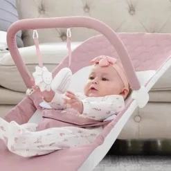 Baby Delight - Alpine Deluxe Portable Bouncer, 0-6 meses, Organic Rose