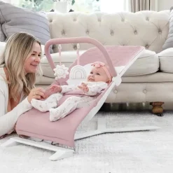 Baby Delight - Alpine Deluxe Portable Bouncer, 0-6 meses, Organic Rose