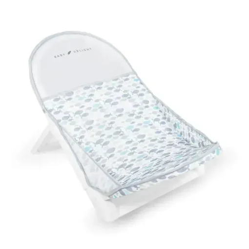Baby Delight - Banhista de malha infantil Cushy Nest Cirro, peixe cinza