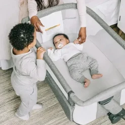 Baby Delight - Beside Me Dreamer Bassinet, ajuste de altura em 6 posições, Charcoal Tweed
