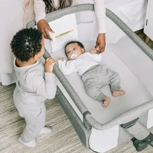 Baby Delight - Beside Me Dreamer Bassinet, ajuste de altura em 6 posições, Charcoal Tweed
