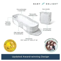 Baby Delight - dorminhoco portátil Snuggle Nest Dream, rabiscos cinza