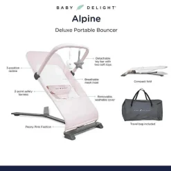 Baby Delight - Segurança portátil Alpine Deluxe, rosa peônia