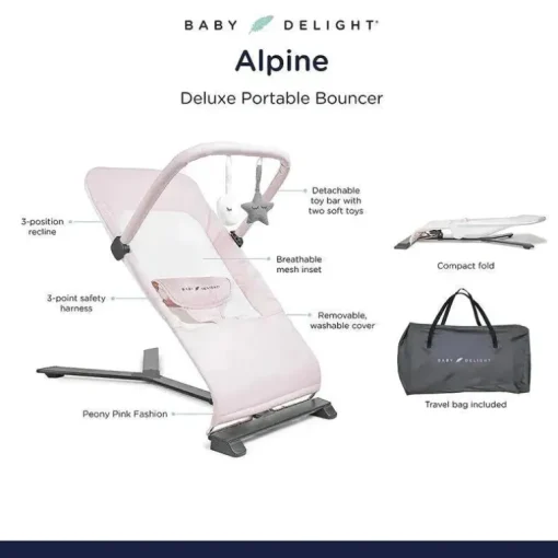 Baby Delight - Segurança portátil Alpine Deluxe, rosa peônia