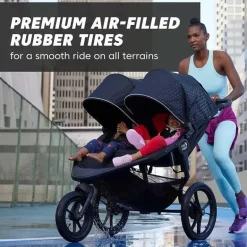 Baby Jogger - Carrinho de corrida duplo Summit X3, preto meia-noite