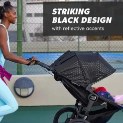 Baby Jogger - Carrinho de corrida duplo Summit X3, preto meia-noite
