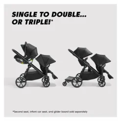 Baby Jogger - Carrinho de passeio City Select 2 simples a duplo, marfim fosco