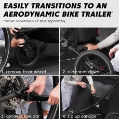 Baby Jogger - City Prix™ Jogger X Bike Trailer Stroller, Ambition Preto
