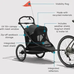 Baby Jogger - City Prix™ Jogger X Bike Trailer, Ambition Black