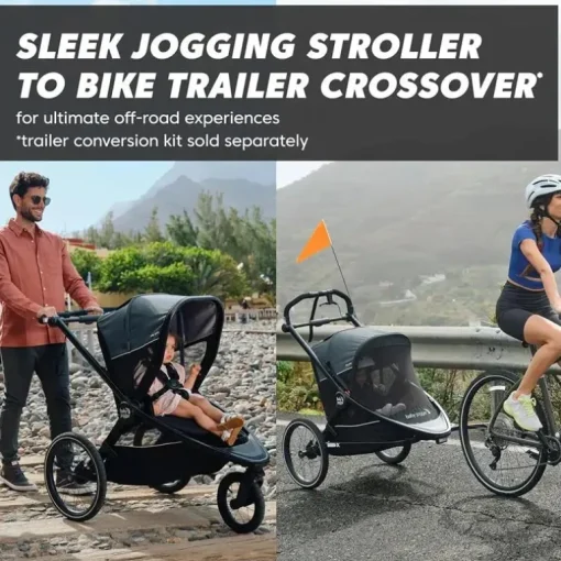 Baby Jogger - City Prix™ Jogger X Bike Trailer Stroller, Ambition Preto