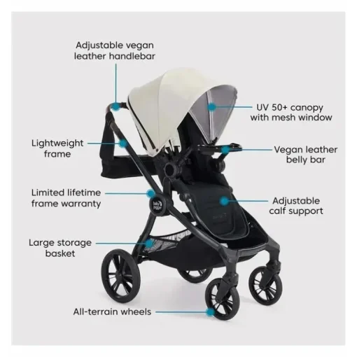 Baby Jogger - Pacote de carrinho City Sights, marfim fosco