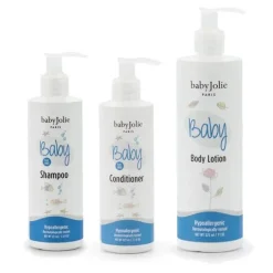 Baby Jolie - Conjunto de banho e hidratação para bebês, 3 unidades (shampoo, condicionador e loção)