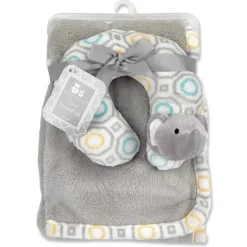 Baby King - Cobertor de bebê Cribmates com apoio de pescoço, cinza elefante