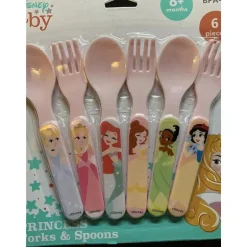 Baby King - Conjunto de garfos e colheres Disney Baby Princess de 6 peças