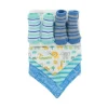 Baby King - 2Pk Baby Boy Bootie e 3Pk Bandana Bib Safari Animals, Azul