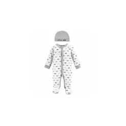 Baby Vision - 2 peças Baby Boy Sleep N Play e Conjunto de Touca, Preemie, Bigode