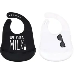 Baby Vision - 2 unidades babadores de silicone tamanho único, mas primeiro leite