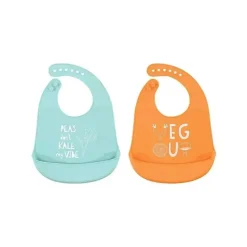 Baby Vision - 2 unidades de babadores de silicone unissex Hudson Baby, couve