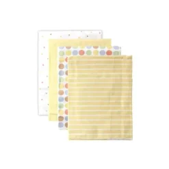 Baby Vision 18 amarelo cobertor de flanela 28X28 4 unidades