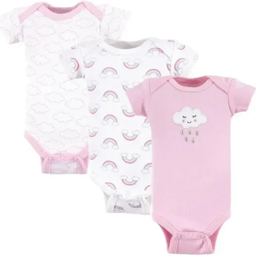 Baby Vision - Body de algodão menina 3 peças, Preemie, Nuvem