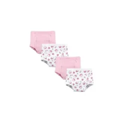 Baby Vision - Calças de treino de algodão 4 peças para menina, floral