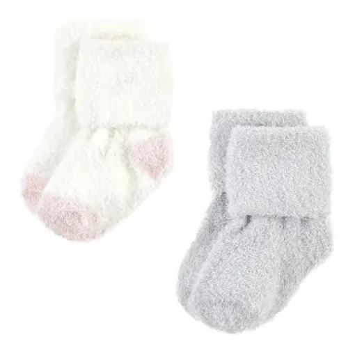 Baby Vision - Chenille Socks 8Pk, Pink Neutral Stripe - Small