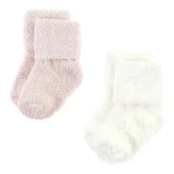 Baby Vision - Chenille Socks 8Pk, Pink Neutral Stripe - Small