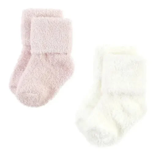 Baby Vision - Chenille Socks 8Pk, Pink Neutral Stripe - Small