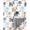 Baby Vision - Cobertor de pelúcia unissex Luvable Friends com costas Sherpa, elefante cinza