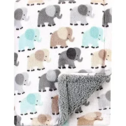 Baby Vision - Cobertor de pelúcia unissex Luvable Friends com costas Sherpa, elefante cinza