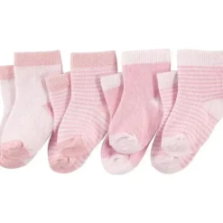 Baby Vision - Conjunto de meias para bebês Luvable Friends, 6-12M, rosa claro branco, 4 unidades