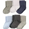 Baby Vision - Conjunto de meias unissex para bebês recém-nascidos e bebês Luvable Friends, azul/cinza, 12-24 meses, 6 unidades