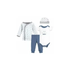 Baby Vision - Conjunto de Enxoval de Algodão Bebê Menino 4 Peças, Flechas, Preemie