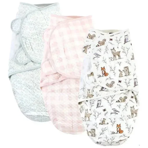 Baby Vision - Envoltório de algodão acolchoado Hudson Baby 3Pk, Floresta Encantada