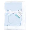 Baby Vision - Hudson Baby unissex de pelúcia de vison e cobertor sherpa, azul claro branco