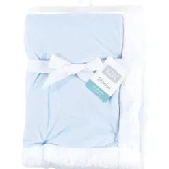 Baby Vision - Hudson Baby unissex de pelúcia de vison e cobertor sherpa, azul claro branco