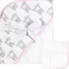 Baby Vision - Hudson Baby Toalha e Toalha Unissex de Algodão com Capuz para Bebê, Cordeiro