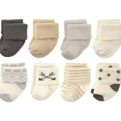 Baby Vision - Hudson Baby Baby Girls 'algodão rico para recém-nascidos e meias felpudas, asteca, 0-6 meses, 8 unidades